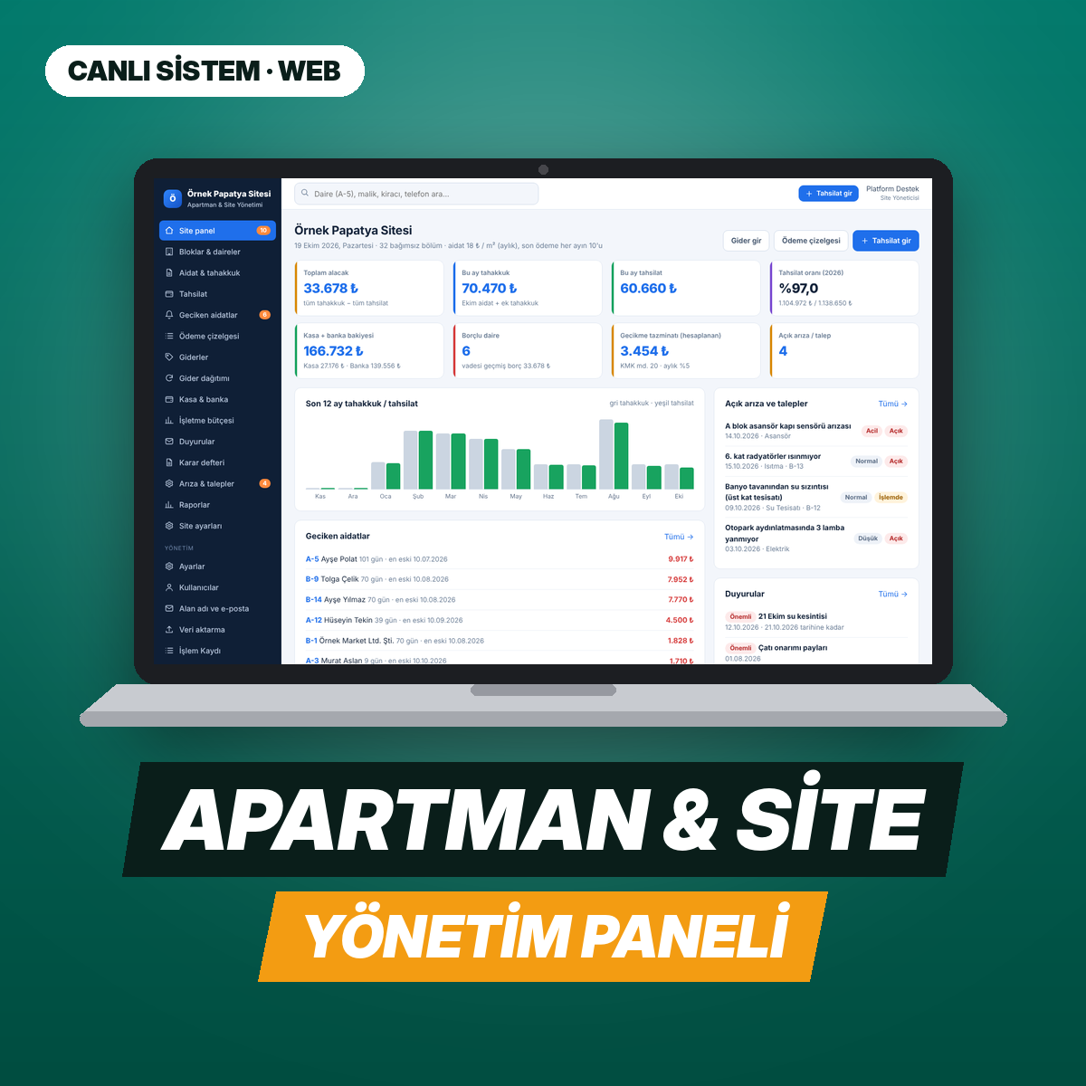 Apartman & Site Yönetimi — Web Paneli
