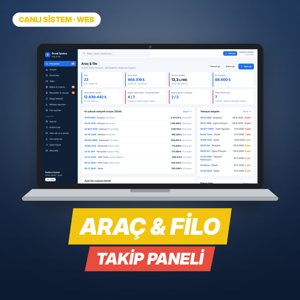 Araç & Filo Takip — Web Paneli